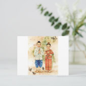 Carte Postale Couple asiatique doux (Debout devant)