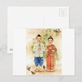 Carte Postale Couple asiatique doux (Devant / Derrière)