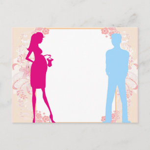 Carte Postale couple attente bébé