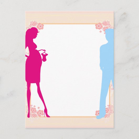 Carte Postale couple attente bébé (Devant)
