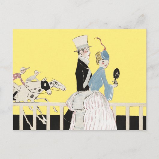 Carte Postale Couple aux Courses (Devant)