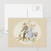 Carte Postale Couple avec chien (Devant / Derrière)