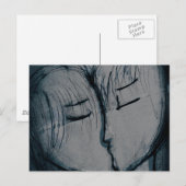 Carte Postale couple baiser, romantique (Devant / Derrière)