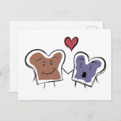 Carte Postale Couple beurre de cacahuète et gelée (Devant / Derrière)
