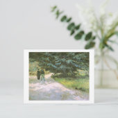 Carte Postale Couple & Blue Fir Tree Van Gogh Art (Debout devant)