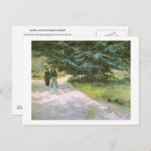 Carte Postale Couple & Blue Fir Tree Van Gogh Art (Devant / Derrière)