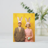 Carte Postale Couple Bunny de Pâques (Debout devant)