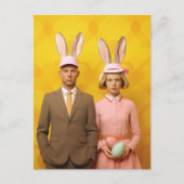 Carte Postale Couple Bunny de Pâques (Devant)