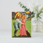 Carte Postale Couple citrouille en amour (Debout devant)