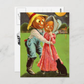 Carte Postale Couple citrouille en amour (Devant / Derrière)