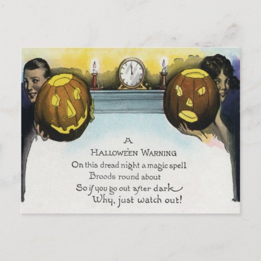 Carte Postale Couple Citrouille Jack O Lantern (Devant)