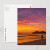 Carte Postale couple costaricain au coucher du soleil (Devant / Derrière)