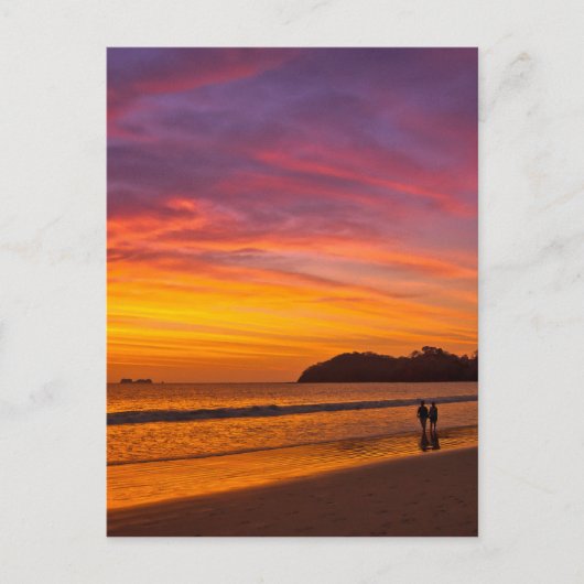 Carte Postale couple costaricain au coucher du soleil (Devant)