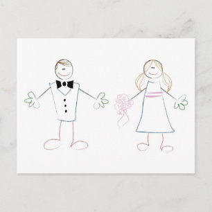 Carte Postale Couple Crayon
