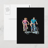 Carte Postale Couple cycliste (Devant / Derrière)