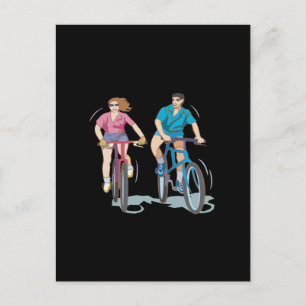 Carte Postale Couple cycliste
