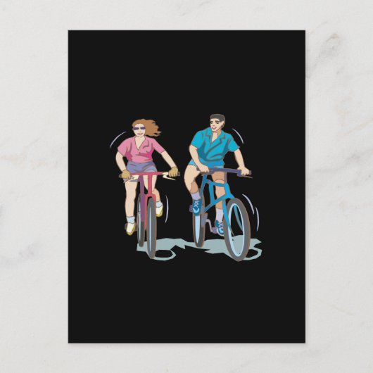 Carte Postale Couple cycliste (Devant)