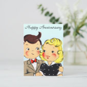 Carte Postale Couple d'anniversaire vintage (Debout devant)