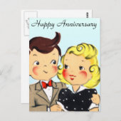 Carte Postale Couple d'anniversaire vintage (Devant / Derrière)