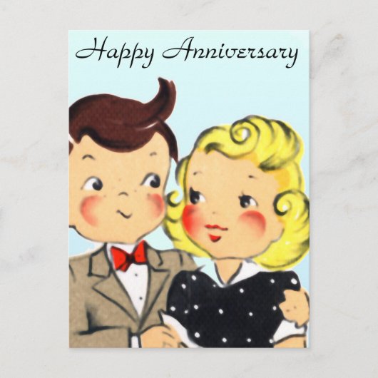 Carte Postale Couple d'anniversaire vintage (Devant)