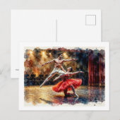 Carte Postale Couple dans une performance de ballet, (Devant / Derrière)