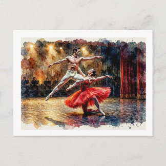 Carte Postale Couple dans une performance de ballet,