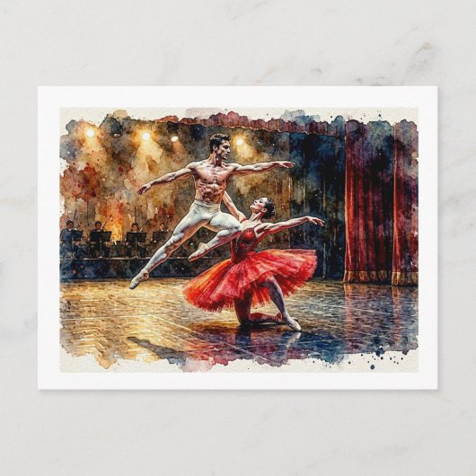 Carte Postale Couple dans une performance de ballet, (Devant)