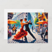 Carte Postale Couple dansant dans le tango en Argentine (Devant / Derrière)