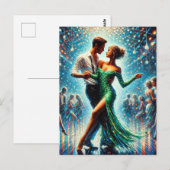 Carte Postale Couple dansant dans une discothèque (Devant / Derrière)