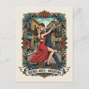 Carte Postale Couple dansant le tango en Argentine