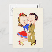 Carte postale Couple Danse vintage (Devant / Derrière)