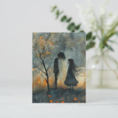 Carte Postale Couple d'Aquarelle foncée en amour (Debout devant)