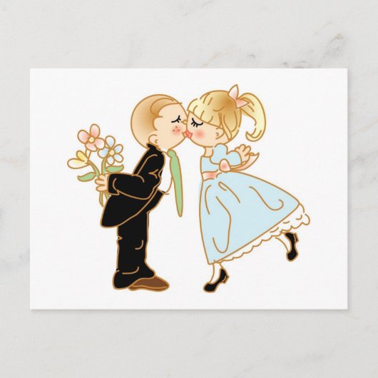 Carte Postale Couple de baiser mignon (Devant)