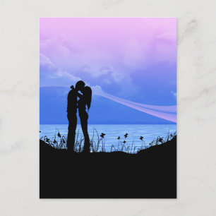 Carte Postale Couple de baiser romantique