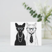 Carte Postale Couple de chats (Debout devant)