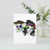 Carte Postale Couple de crâne festif mexicain (Debout devant)