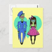 Carte Postale Couple de crânes (Devant / Derrière)