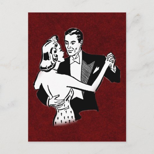 Carte Postale couple de danses vintages (Devant)