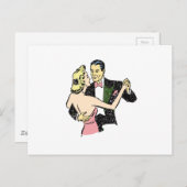 Carte Postale couple de danses vintages (Devant / Derrière)