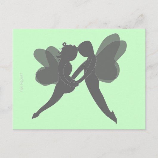 carte postale couple de fées fond (Devant)