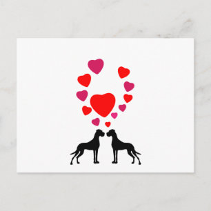 Carte Postale Couple de Grand Danois d'amour