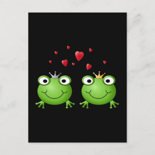 Carte Postale Couple de grenouille avec le coeur.