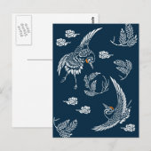 Carte Postale Couple de grue japonaise (Devant / Derrière)