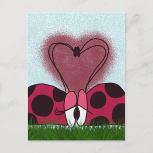 Carte Postale Couple de Ladybug mignon