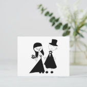Carte Postale Couple de morue noir et blanc (Debout devant)