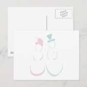 Carte Postale Couple de neige à Icy rose et bleu (Devant / Derrière)