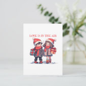 Carte Postale Couple de Noël - L'amour est dans l'air (Debout devant)