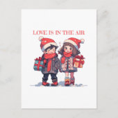 Carte Postale Couple de Noël - L'amour est dans l'air (Devant)