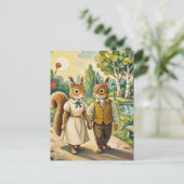 Carte Postale Couple de petits écureuils mignons dans le parc (Debout devant)