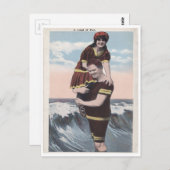 Carte Postale couple de plage vintage (Devant / Derrière)